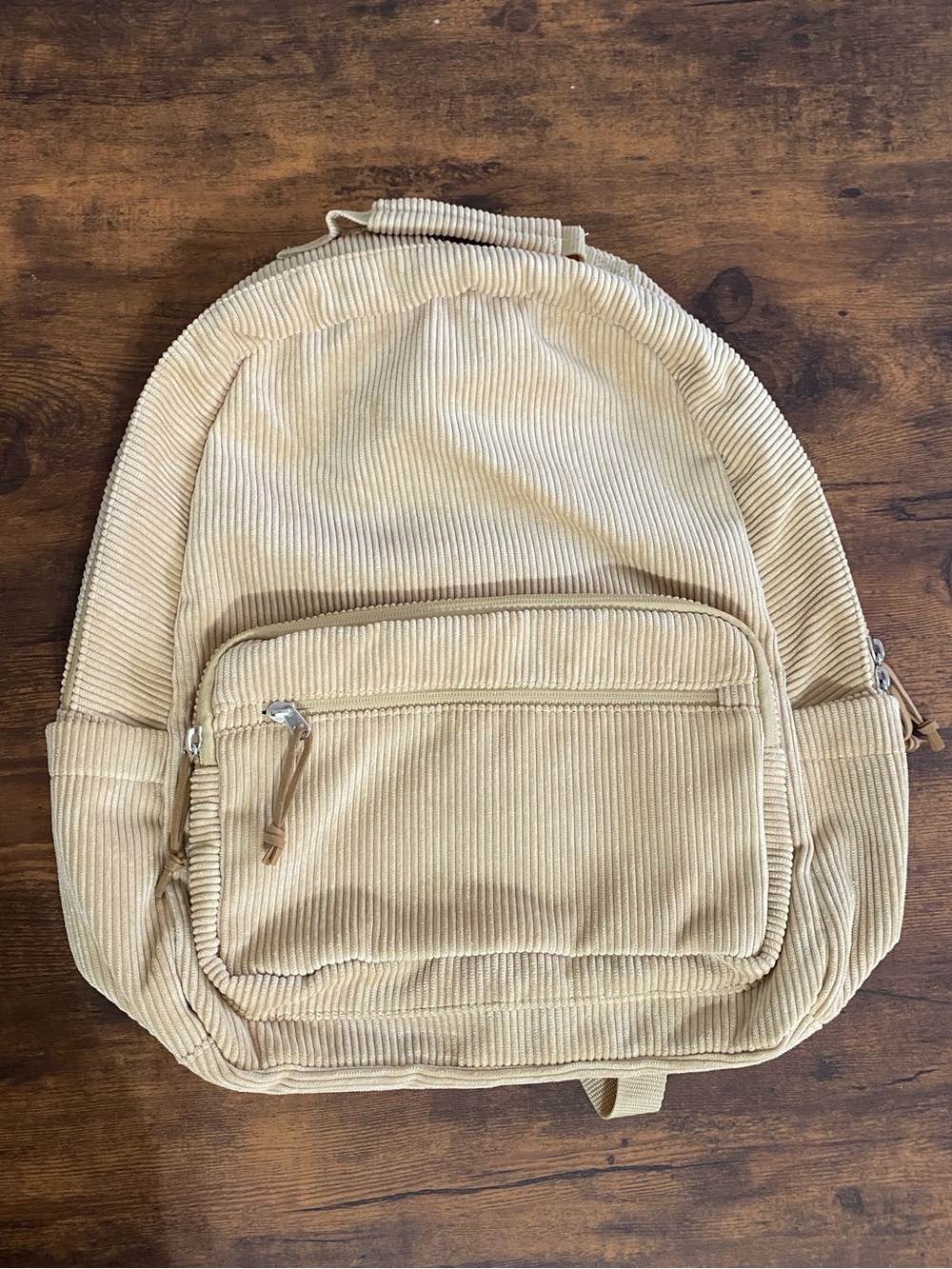 Corduroy Backpack in Beige